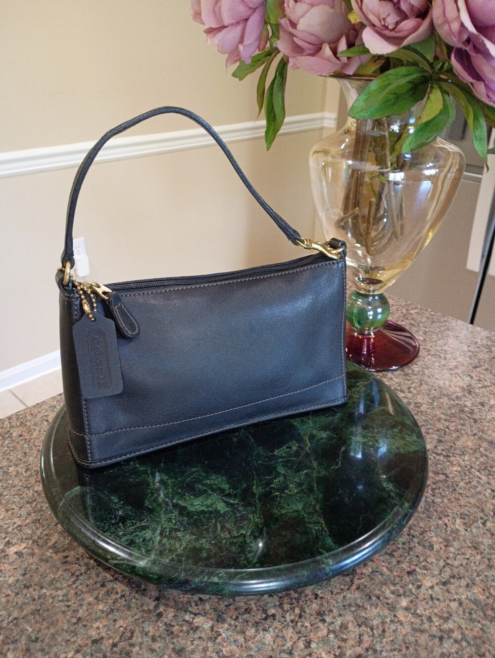 Coach Demi Baguette Black Leather 9311 - Picture 3 of 14
